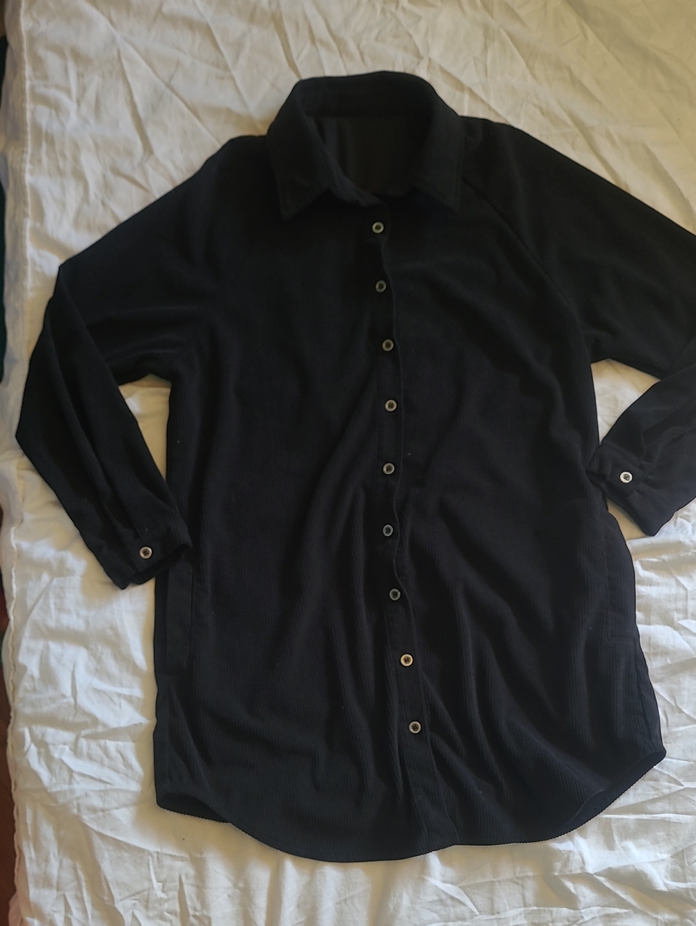 Classic Black Button-Up Long Shirt
